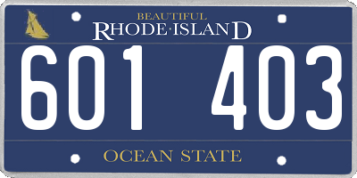 RI license plate 601403