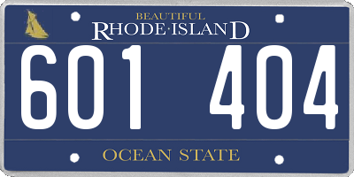 RI license plate 601404