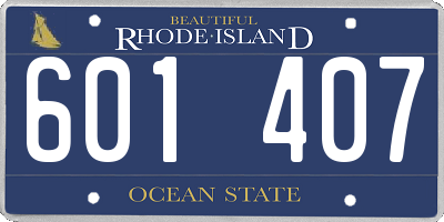 RI license plate 601407