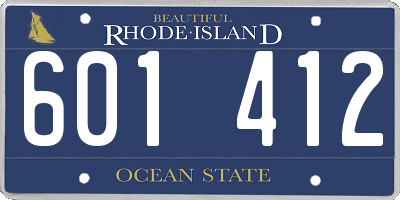 RI license plate 601412