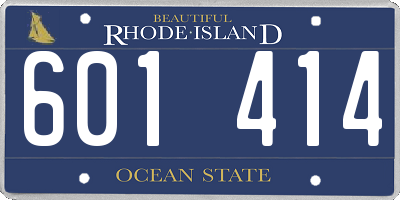RI license plate 601414
