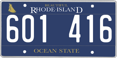 RI license plate 601416