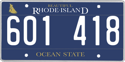 RI license plate 601418