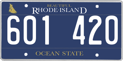RI license plate 601420