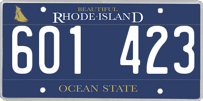 RI license plate 601423