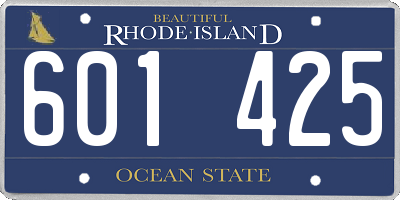 RI license plate 601425
