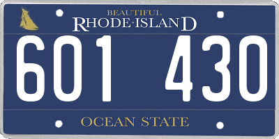 RI license plate 601430