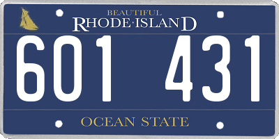 RI license plate 601431