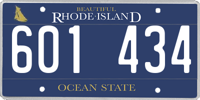 RI license plate 601434
