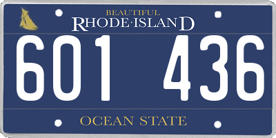 RI license plate 601436