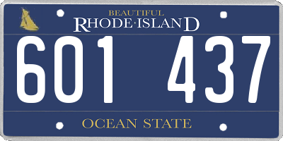 RI license plate 601437