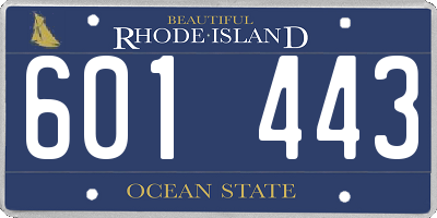 RI license plate 601443