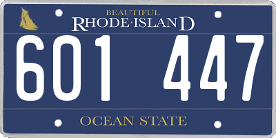 RI license plate 601447
