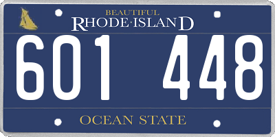 RI license plate 601448