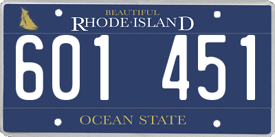 RI license plate 601451
