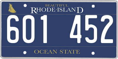 RI license plate 601452