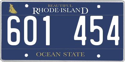 RI license plate 601454