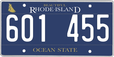 RI license plate 601455