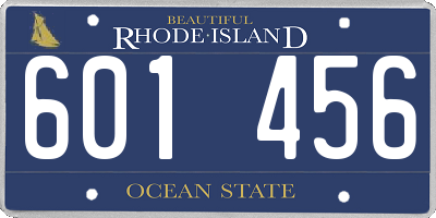 RI license plate 601456
