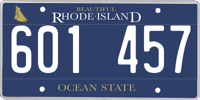 RI license plate 601457