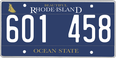 RI license plate 601458