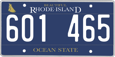 RI license plate 601465