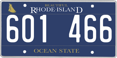 RI license plate 601466