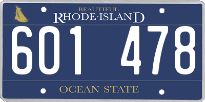 RI license plate 601478