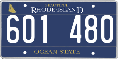 RI license plate 601480