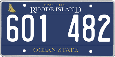 RI license plate 601482