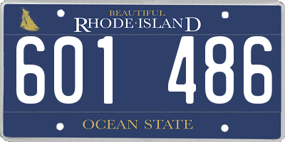 RI license plate 601486