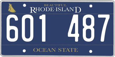 RI license plate 601487