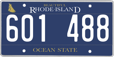 RI license plate 601488