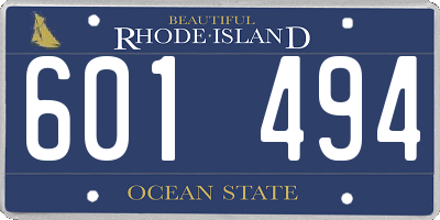 RI license plate 601494
