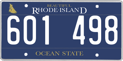 RI license plate 601498