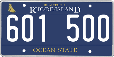 RI license plate 601500