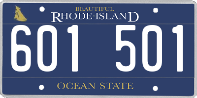 RI license plate 601501
