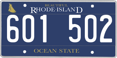 RI license plate 601502