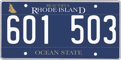 RI license plate 601503
