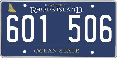 RI license plate 601506
