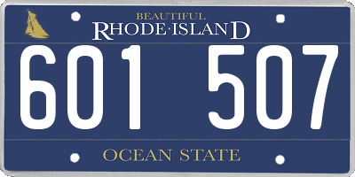 RI license plate 601507