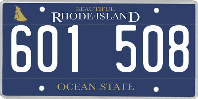 RI license plate 601508
