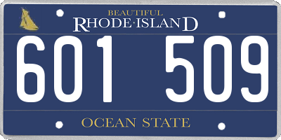 RI license plate 601509