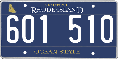 RI license plate 601510