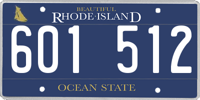 RI license plate 601512