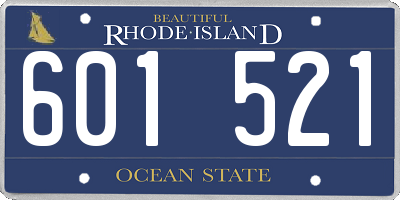 RI license plate 601521