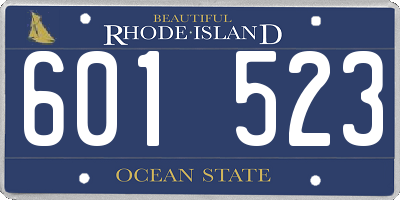 RI license plate 601523