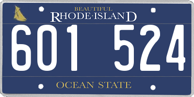 RI license plate 601524