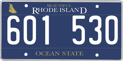RI license plate 601530