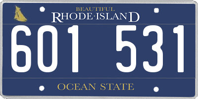 RI license plate 601531